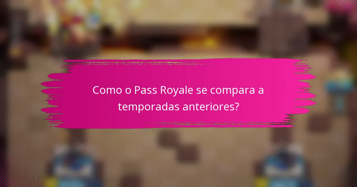 Como o Pass Royale se compara a temporadas anteriores?